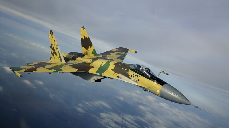 Camouflaged Fighter Jet — Yellow