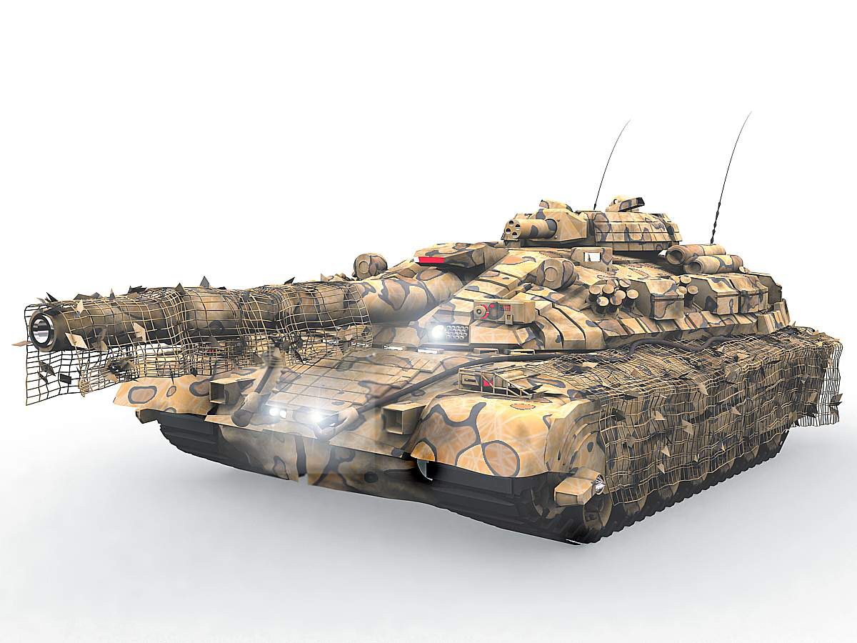 camouflaged military tank