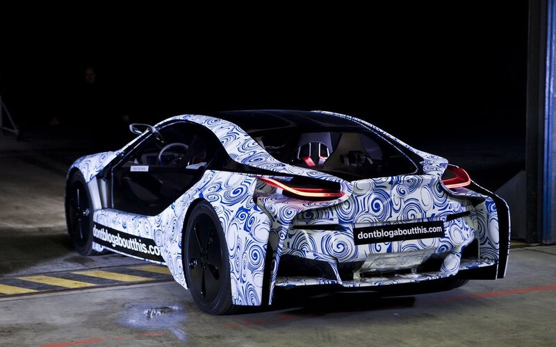 Camouflaged Sports Car — White, Dramatic
