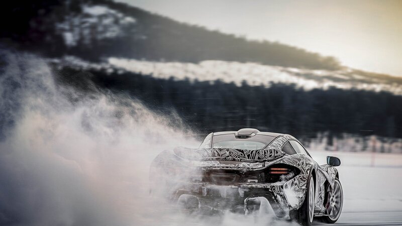 Camouflaged Sports Car — White, Dramatic, Winter, Photograph