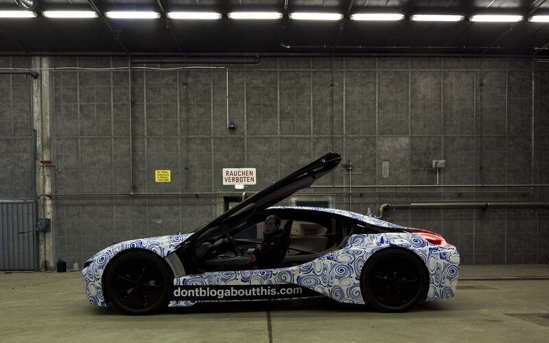 Camouflaged Sports Car — White, Industrial