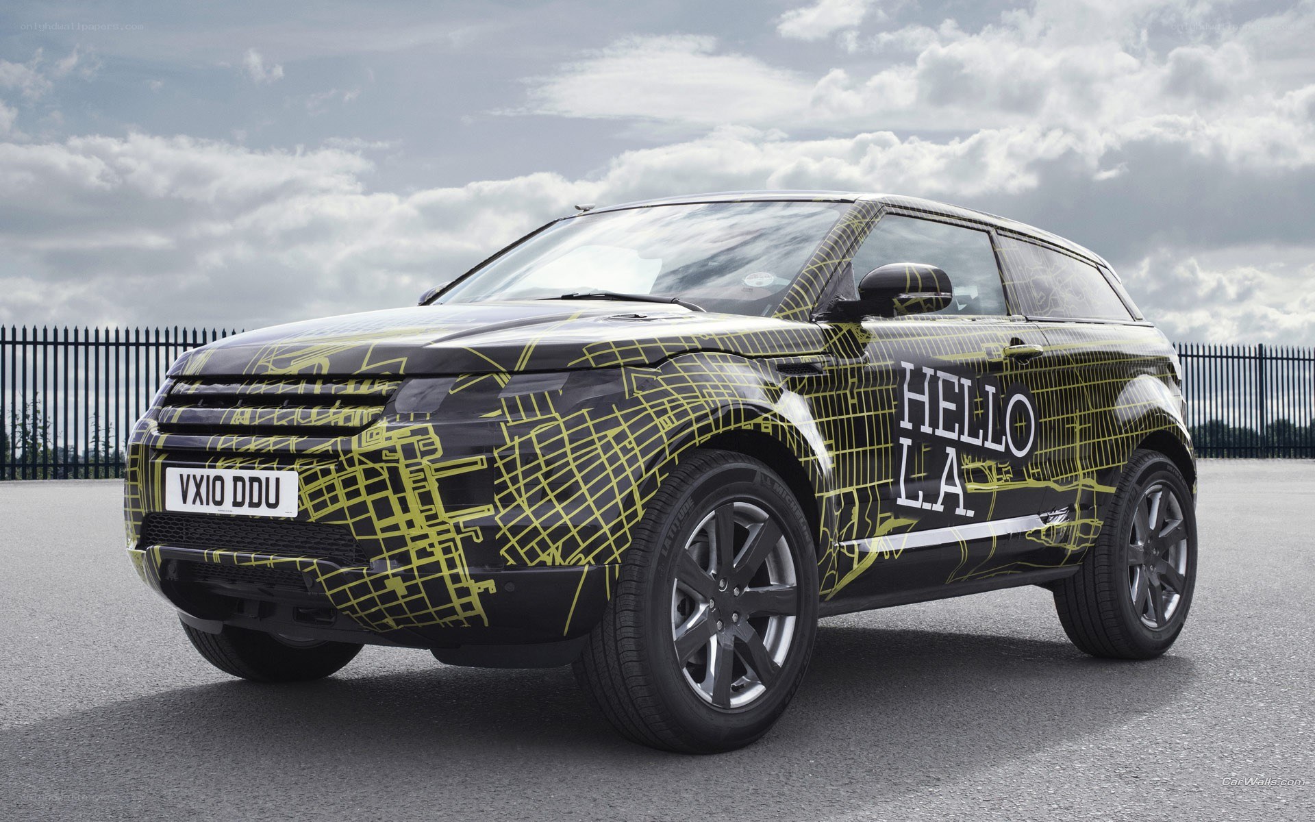 Camouflaged SUV with city map design