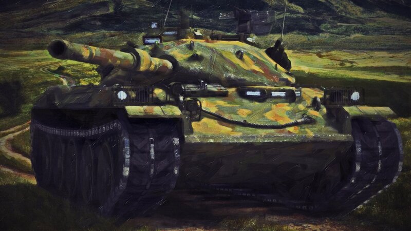 Camouflaged Tank — Green, Dramatic