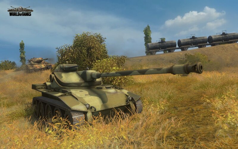 Camouflaged Tank in Field — Green, Tense