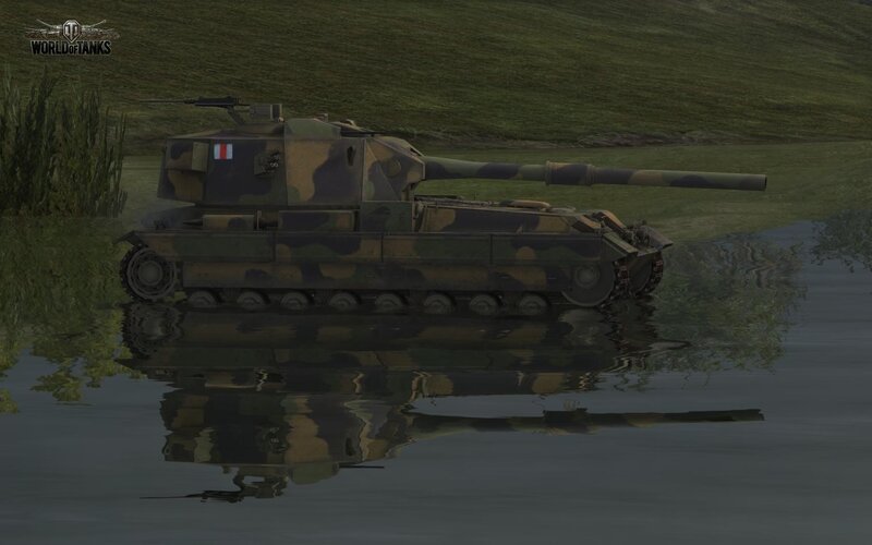 Camouflaged Tank in Water — Green