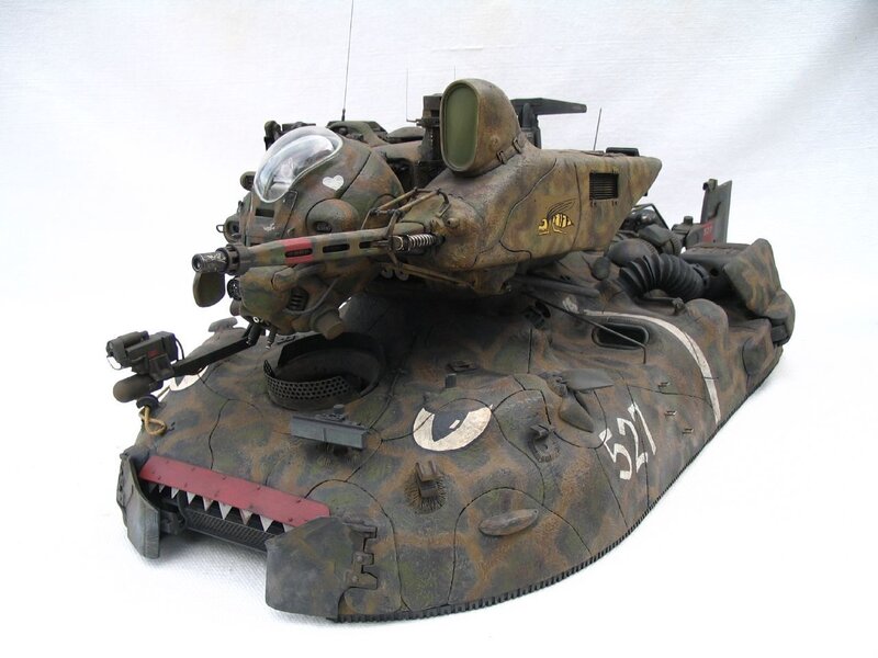camouflaged tank model