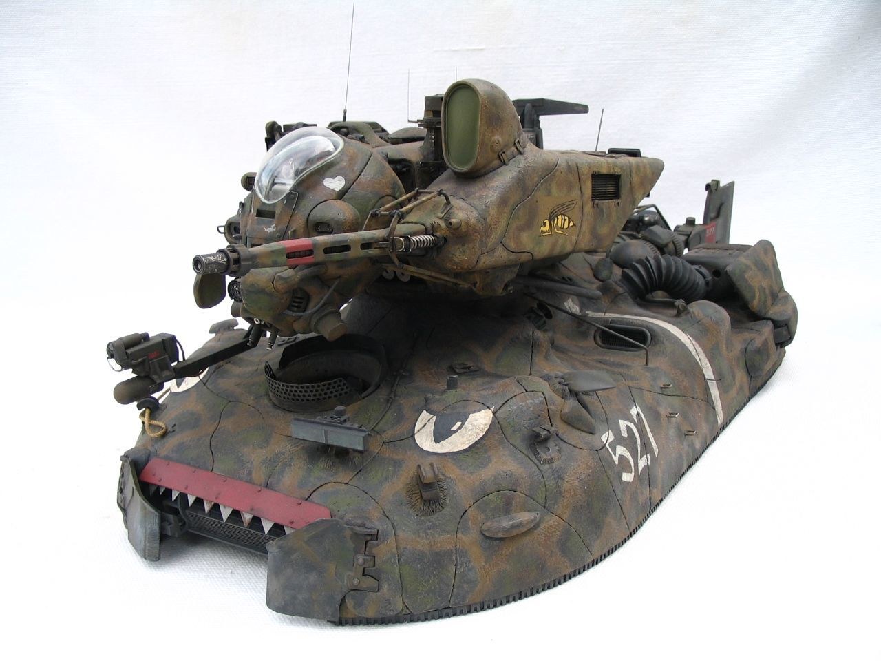 camouflaged tank model