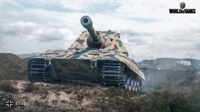 Camouflaged Tank on Hill — Green