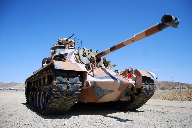 Camouflaged Tank — Tan, Arid