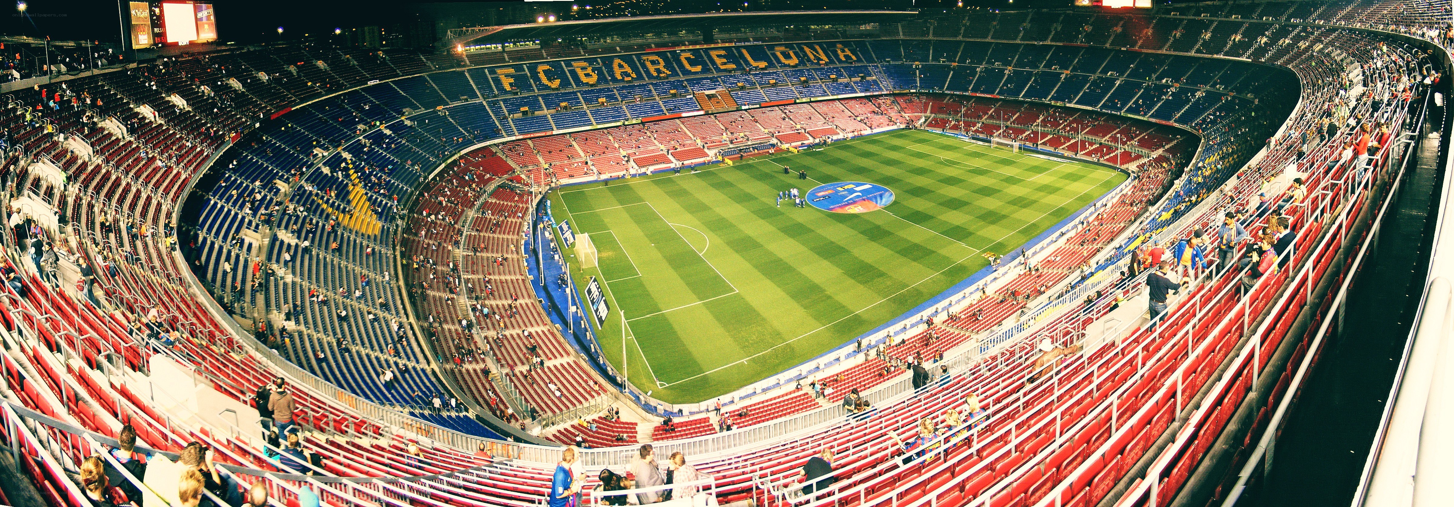 Camp Nou stadium at night