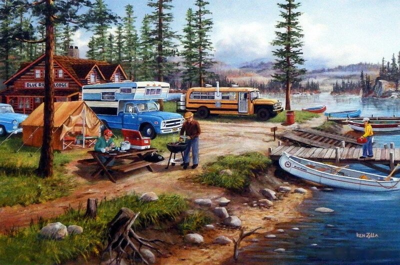 Campers at Lake Lodge