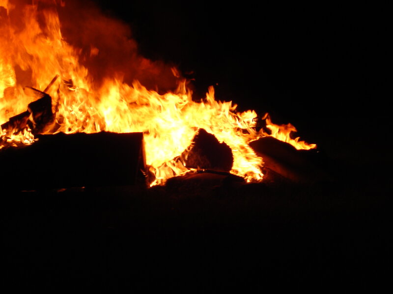 campfire at night