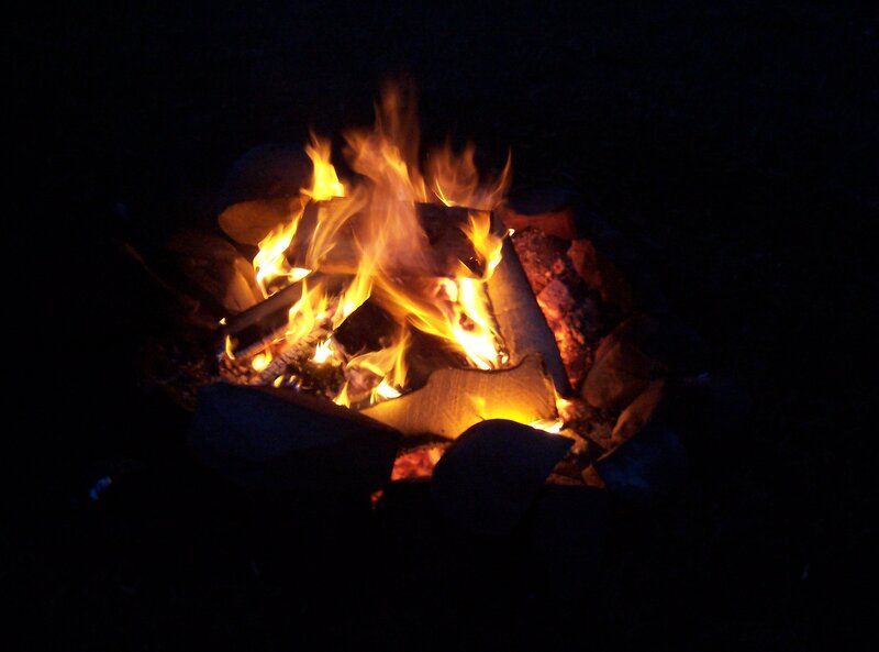 campfire at night