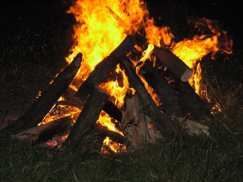 campfire at night