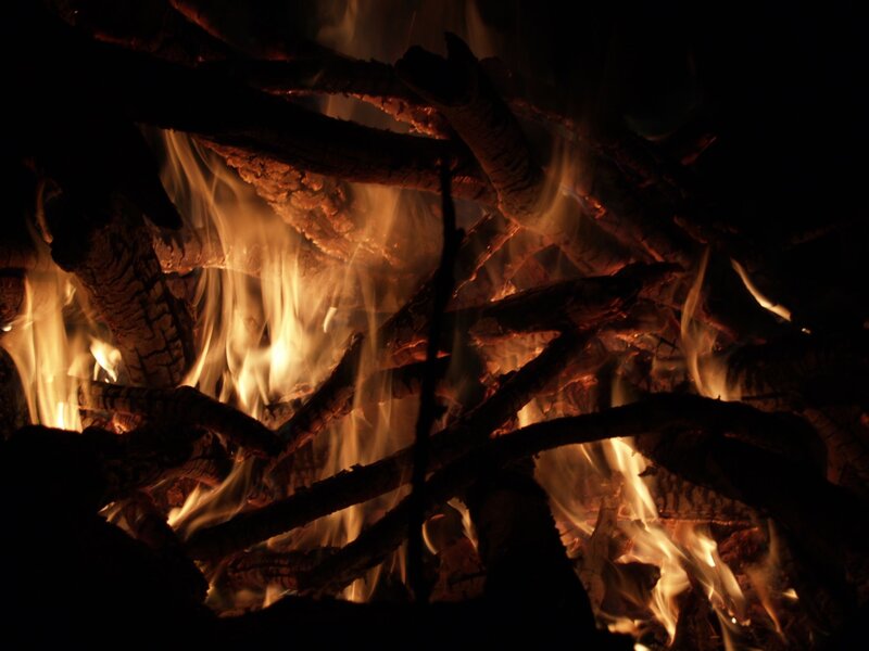 campfire at night