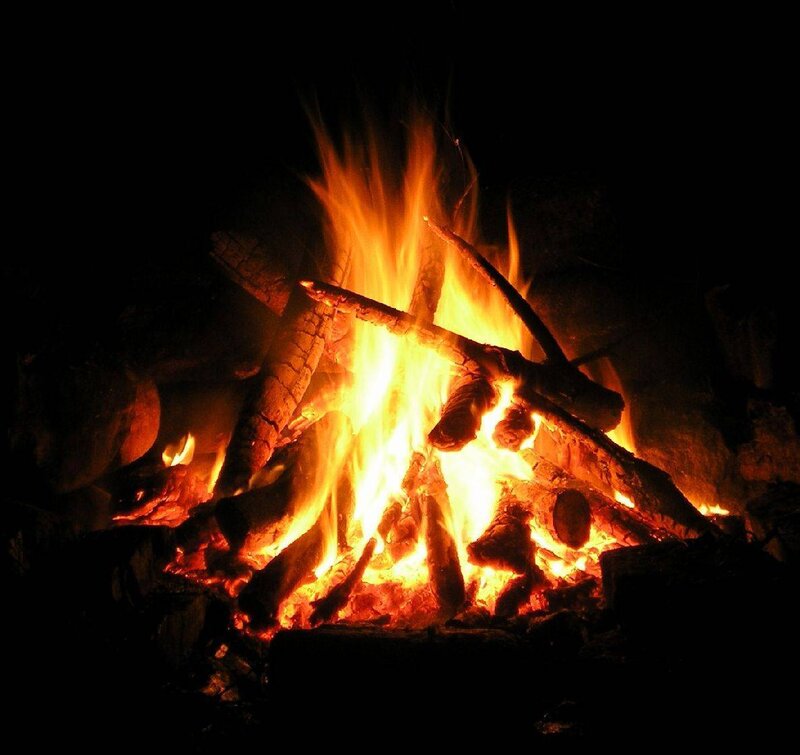 campfire at night