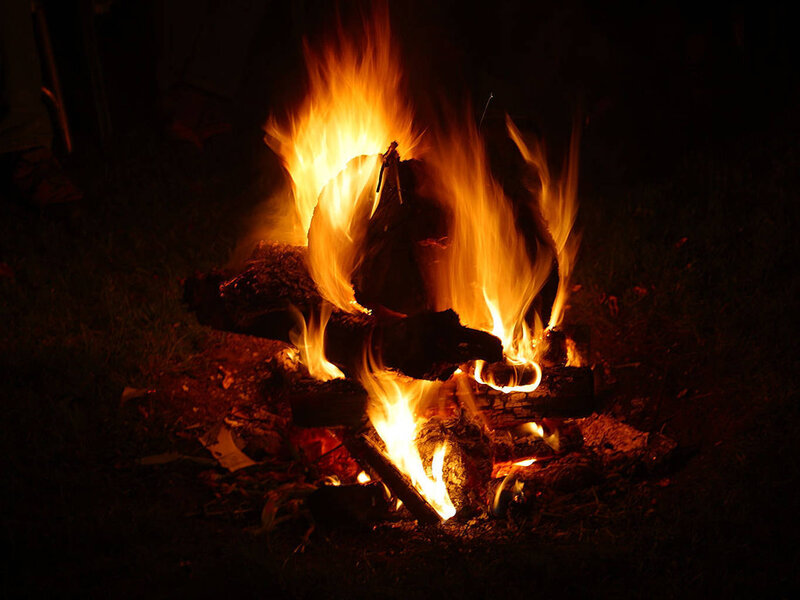 campfire at night