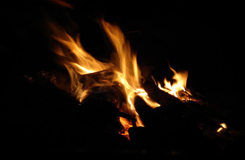 campfire at night