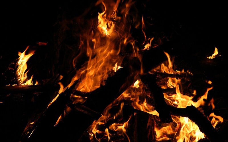 campfire at night