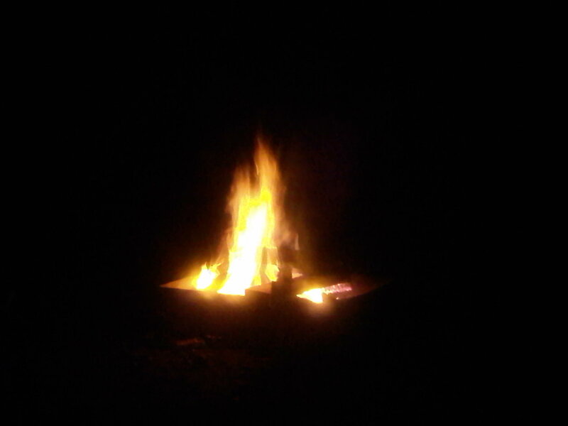Campfire at Night — Black, Dark, Photograph