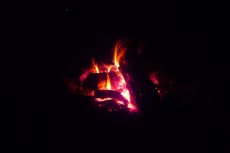 Campfire at Night — Black, Warm