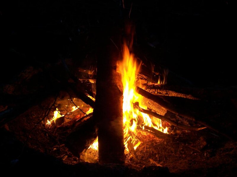 Campfire at Night — Orange, Dramatic