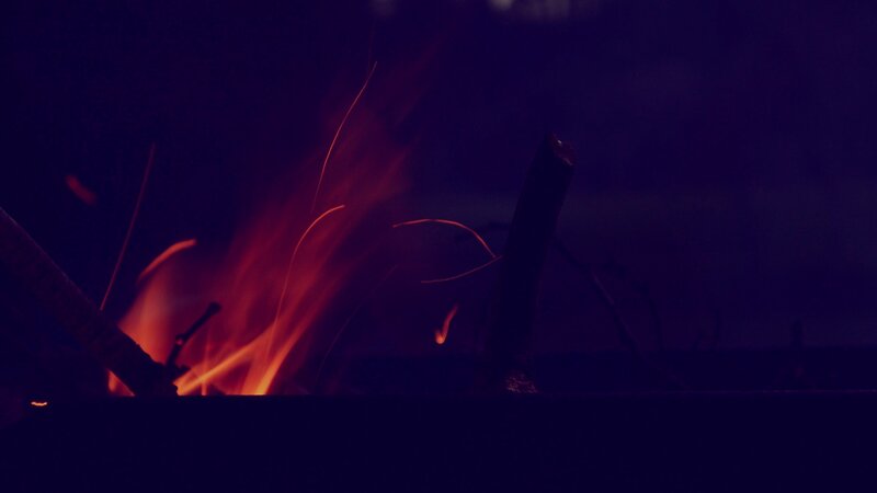 Campfire at Night — Red, Dark