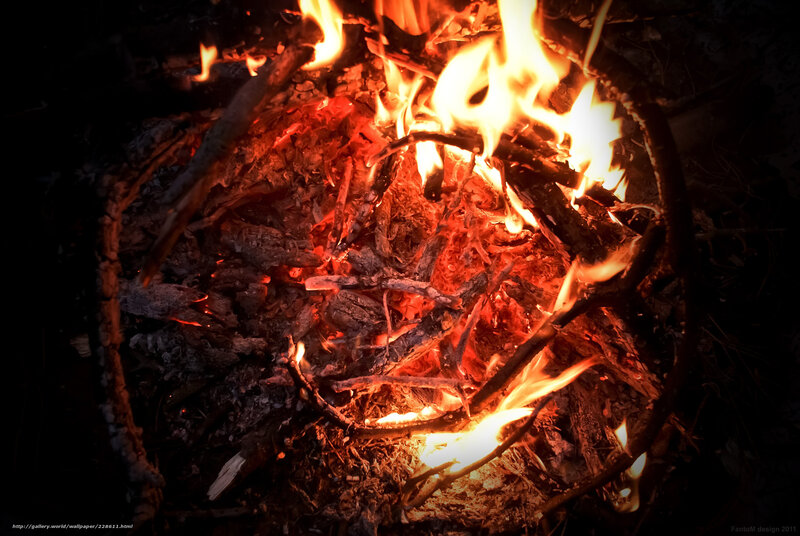 Campfire at Night — Red