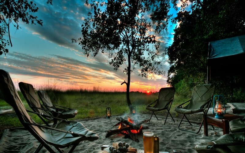 Campfire at Sunset — Orange, Serene