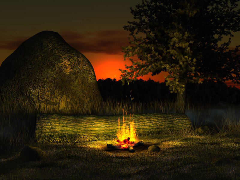 Campfire at Sunset — Orange
