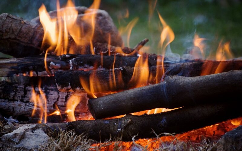 Campfire Burning Logs