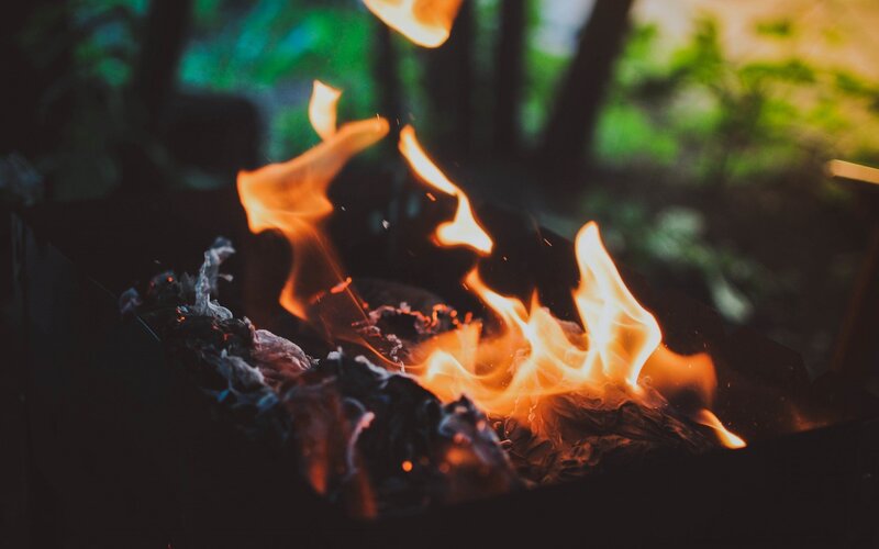 Campfire Burning — Orange, Warm