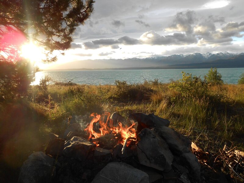 Campfire by Lake — Orange