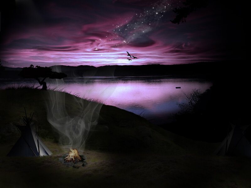 Campfire by Lake