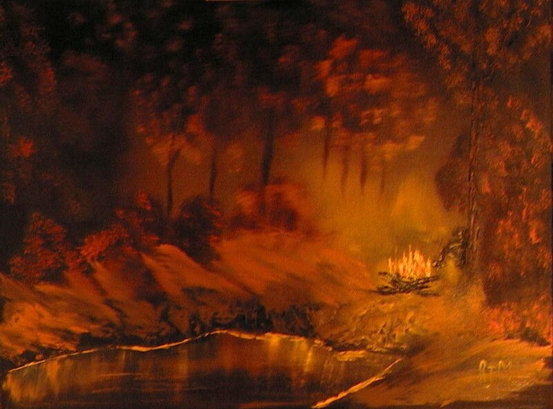 Campfire by the river