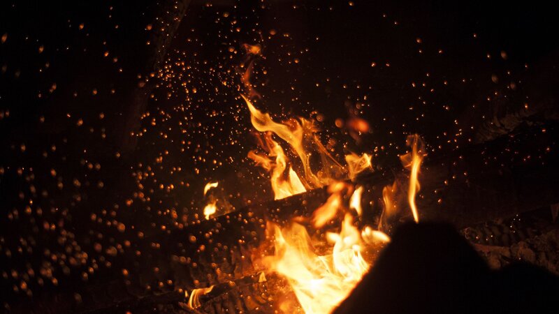 Campfire Flames and Embers