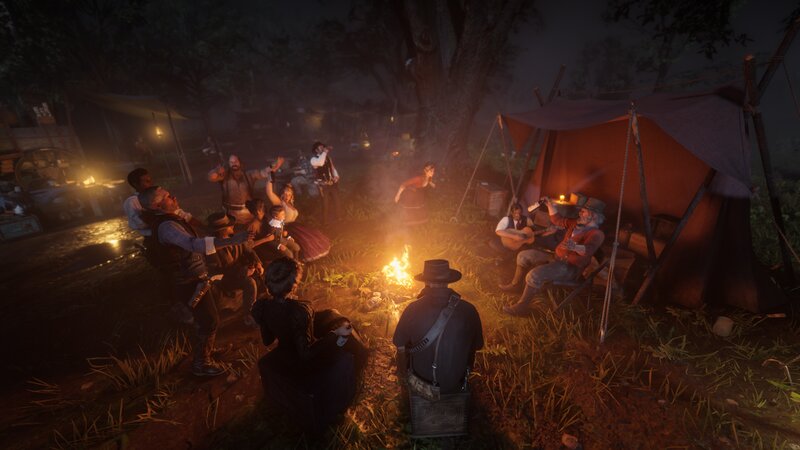 Campfire Gathering — Orange