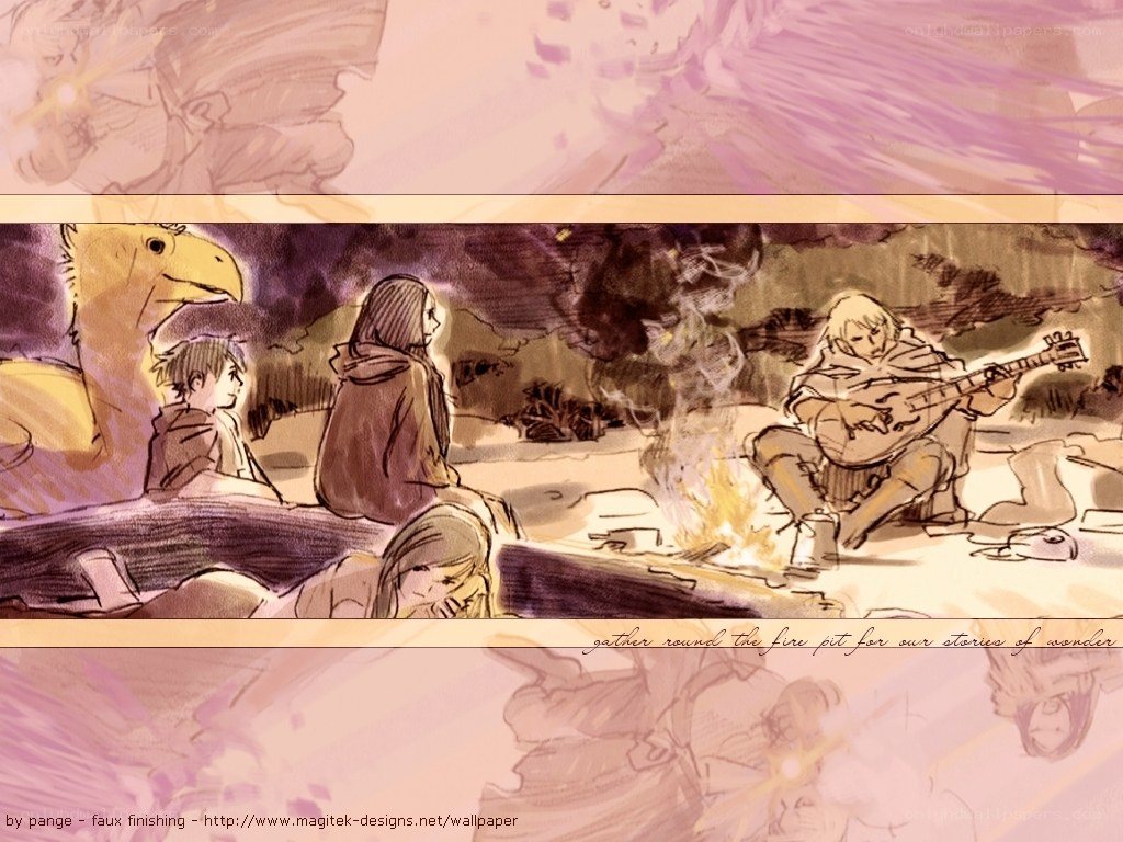 campfire gathering scene
