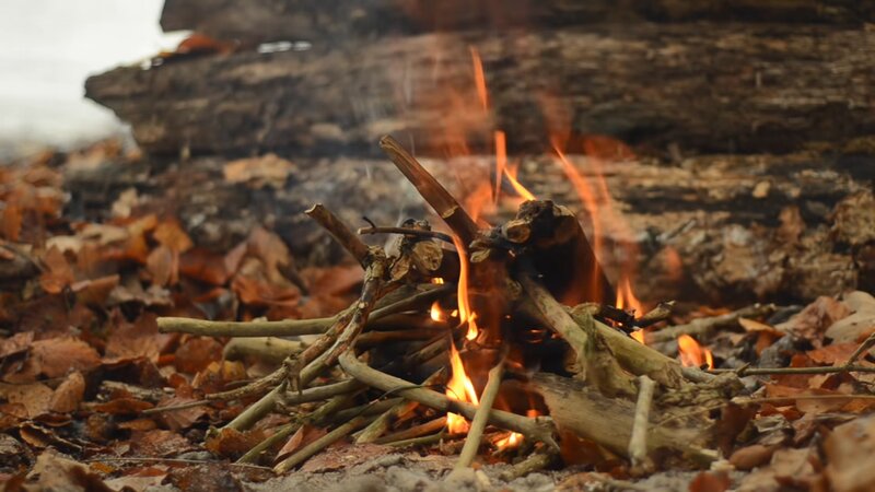 Campfire in Autumn Leaves