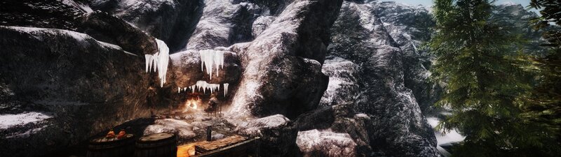 Campfire in Cave — Gray