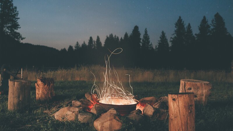 Campfire in Field