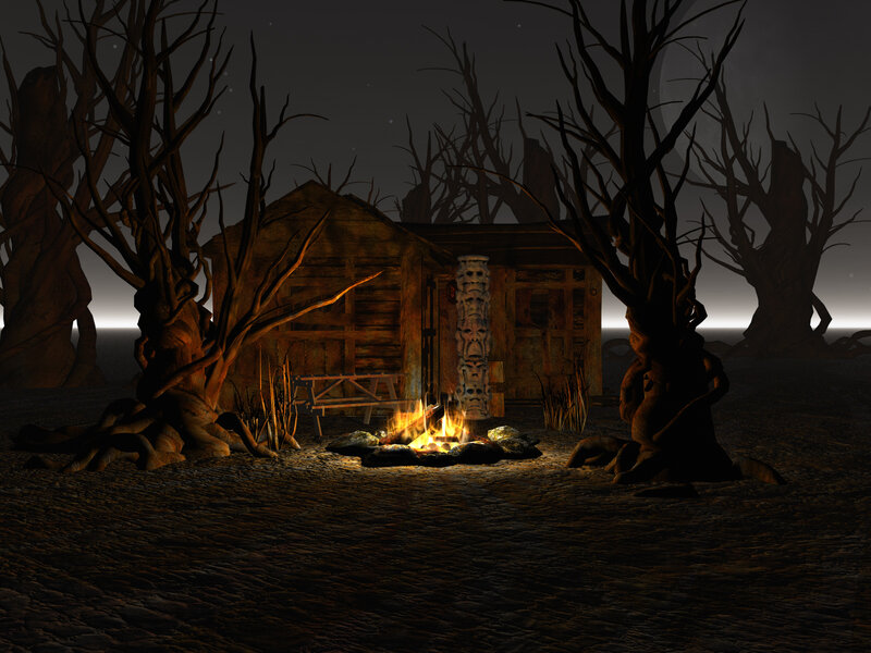 Campfire in Forest — Brown