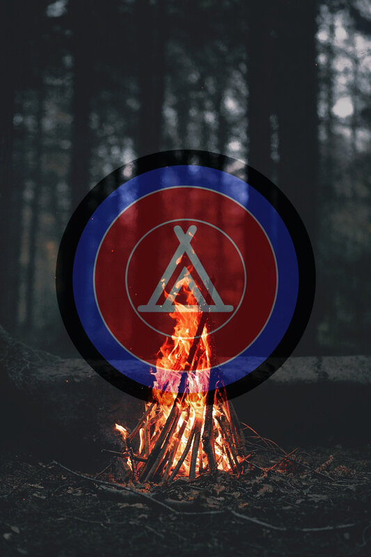 Campfire in Forest — Red