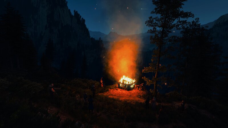 Campfire in Mountain Valley — Orange
