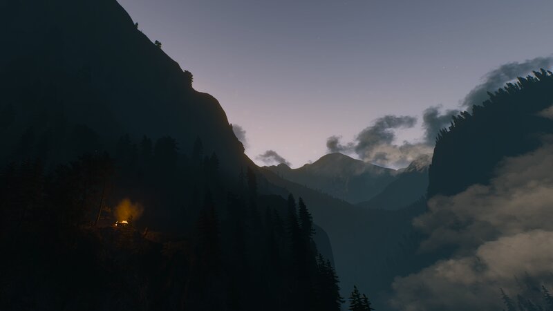 Campfire in Mountain Valley
