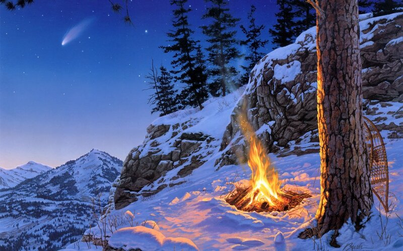 Campfire in Snow
