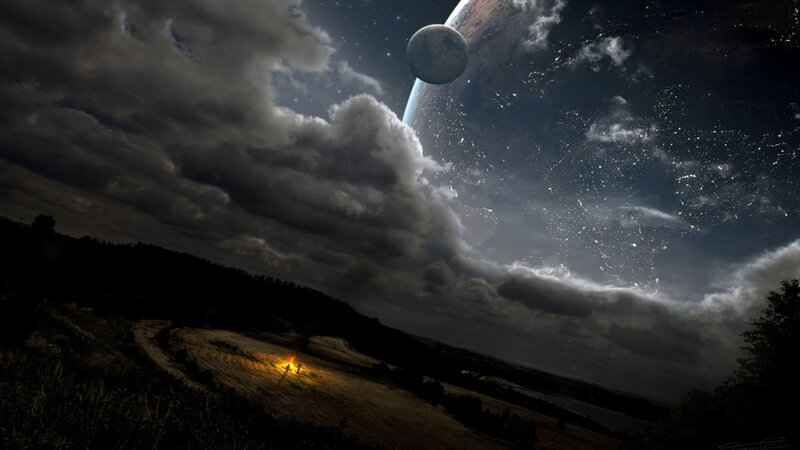 Campfire on Alien Planet