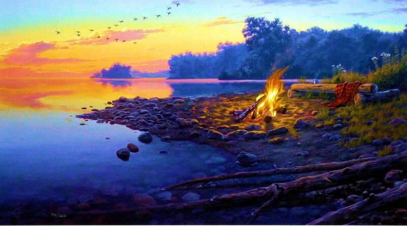 Campfire on Lakeshore