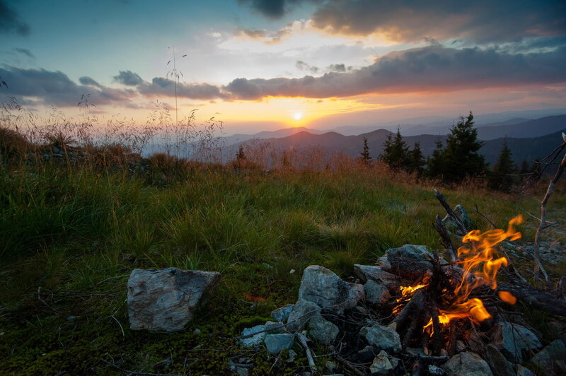 Campfire on Mountain