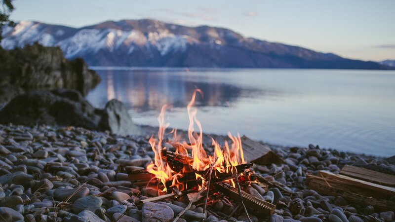 Campfire on Pebble Beach — Orange